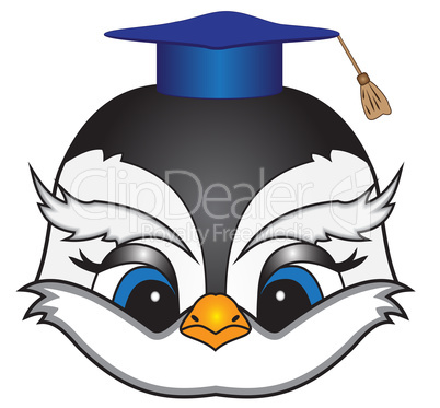 cartoon bird in a square academic cap