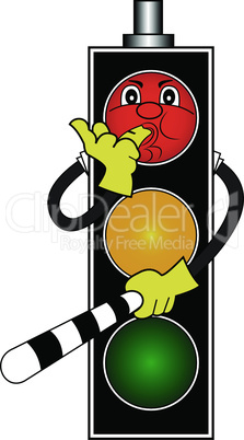 Сartoon red traffic light