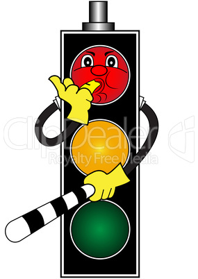 cartoon red traffic light