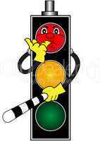 cartoon red traffic light