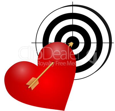 heart with arrow and a target