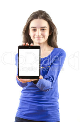 teenager girl with digital tablet