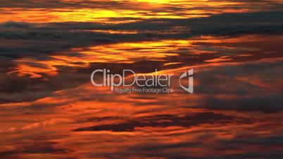Sunset clouds, aerial footage.