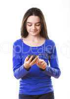 teenage girl with smartphone