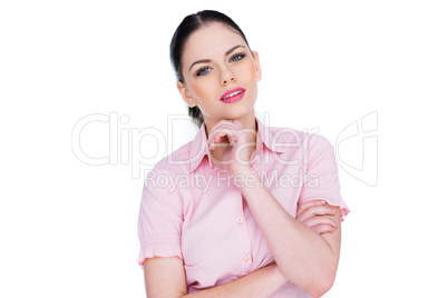 beautiful young woman looking thoughtful