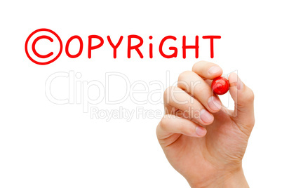 copyright concept red marker