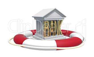 bank with lifebuoy