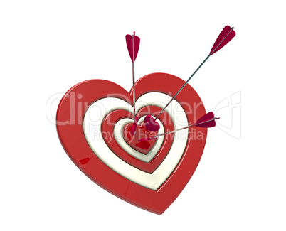 heart shaped target and arrow