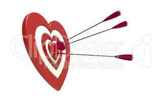 heart shaped target and arrow
