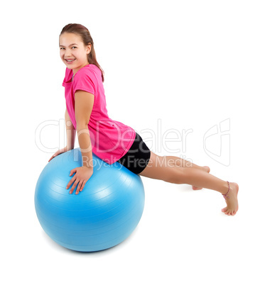 fitness exercises with blue ball