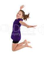 young girl jumping