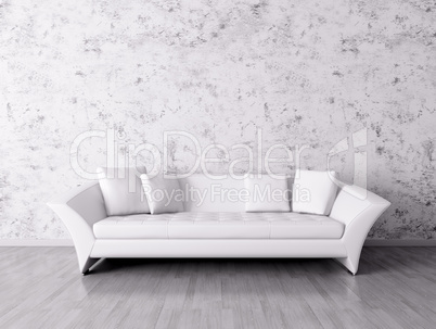 modern interior with white sofa