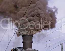 smoke stack of an olld lokomotive