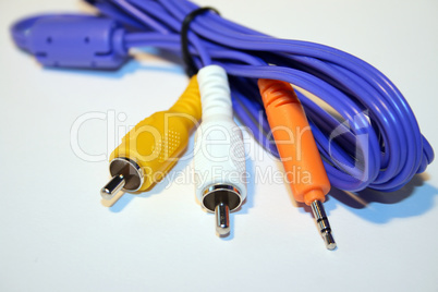 TV connectors on a white background