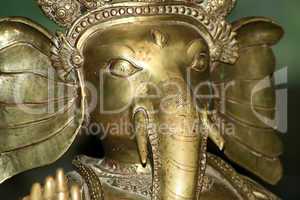 Golden Sculpture Hindu God Ganesha