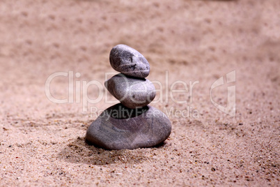 Japanese zen garden meditation stone