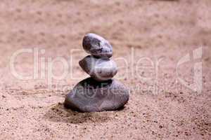 Japanese zen garden meditation stone