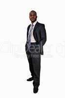 black man in suit.