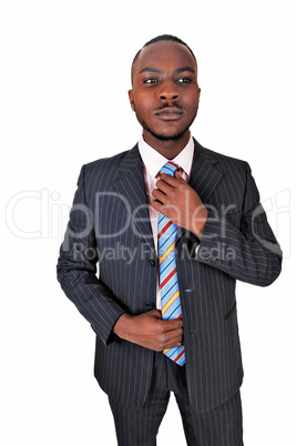 black man in business suit.