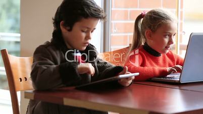 children studying at classroom
