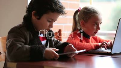 children studying at classroom