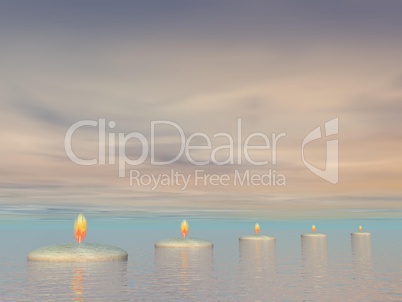 candle steps - 3d render