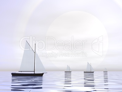 sailing boats - 3d render