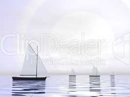 sailing boats - 3d render