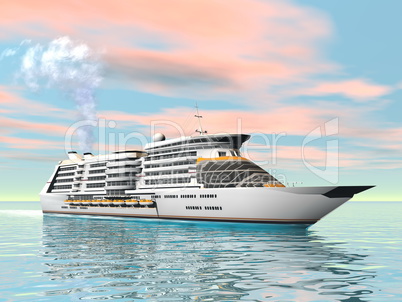 cruise ship - 3d render