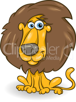 funny lion cartoon illustration
