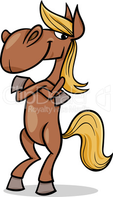 funny horse cartoon illustration