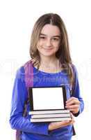 teenager girl with digital tablet
