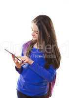 teenager girl with digital tablet