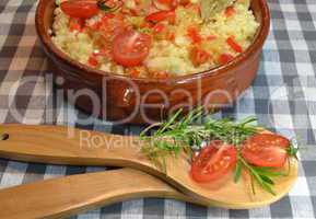 Couscous with vegetables cooked