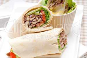 kafta shawarma chicken pita wrap laufrolle sandwich