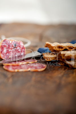 italian salame pressato pressed slicing