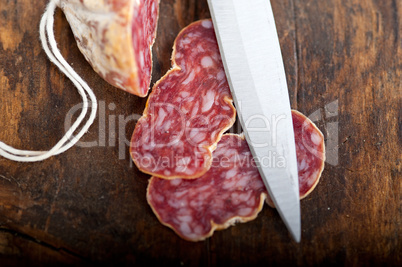 italian salame pressato pressed slicing