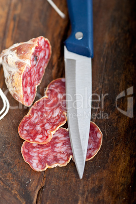 italian salame pressato pressed slicing