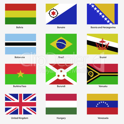 Set  Flags of world sovereign states