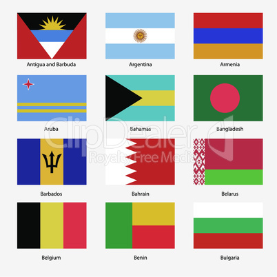 Set  Flags of world sovereign states.