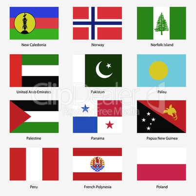 Set  Flags of world sovereign states.