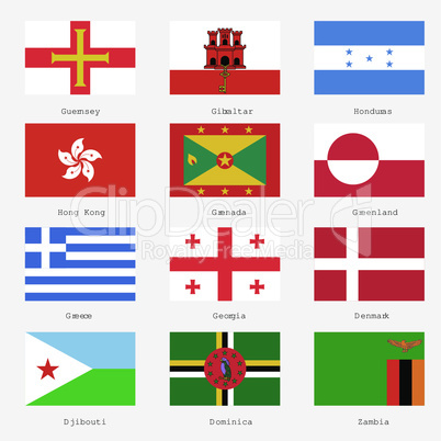 Set  Flags of world sovereign states.