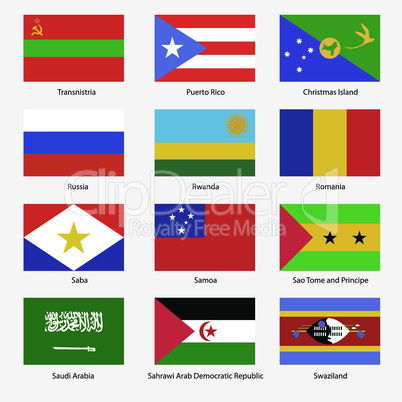 Set  Flags of world sovereign states.