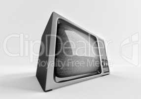 3d model of retro tv with static.
