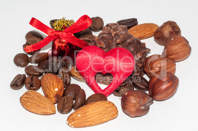 heart chocolate candy on valentines day