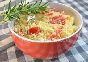 Couscous with vegetables cooked