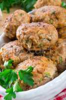 rissole with mould cheese and parsley