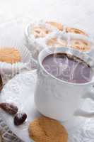 hot chocolate with cookie
