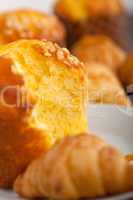 fresh baked muffin and croissant mignon