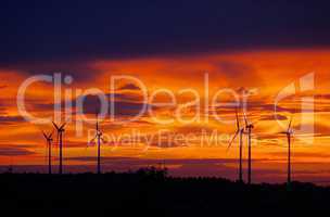windrad sonnenuntergang - wind turbine sunset 01